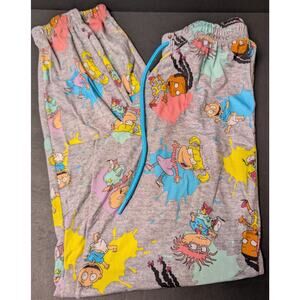 Nickelodeon Rugrats Pajama Pants WOMENS JRS SIZE XS 0/2 Gray Graphic Stretch PJ
